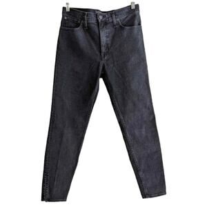 Something Navy High Rise Black Skinny Jeans Women's Size 30 Ankle Slits